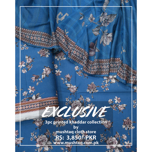 Exclusive 3Pcs Printed Khadder Collection Vol 6 Design - 11