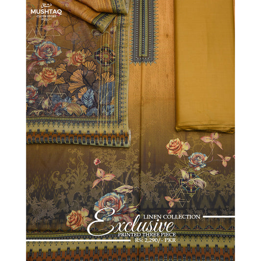 Exclusive 3Pcs Printed Linen Collection Vol 2 Design - 3