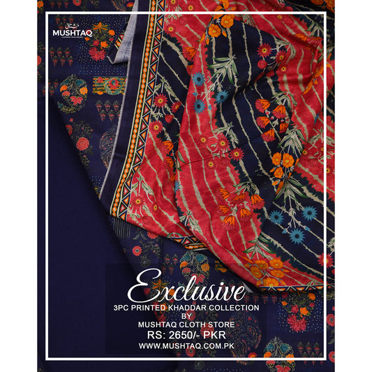 Exclusive 3Pcs Printed Khadder Collection Vol 6 Design - 6