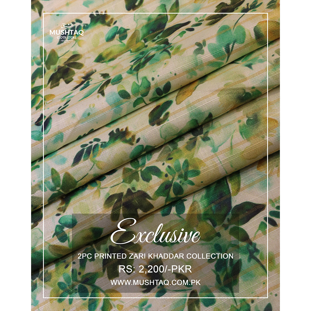 Exclusive 2Pcs Printed Zari Khadder Collection Vol 2 Design - 4