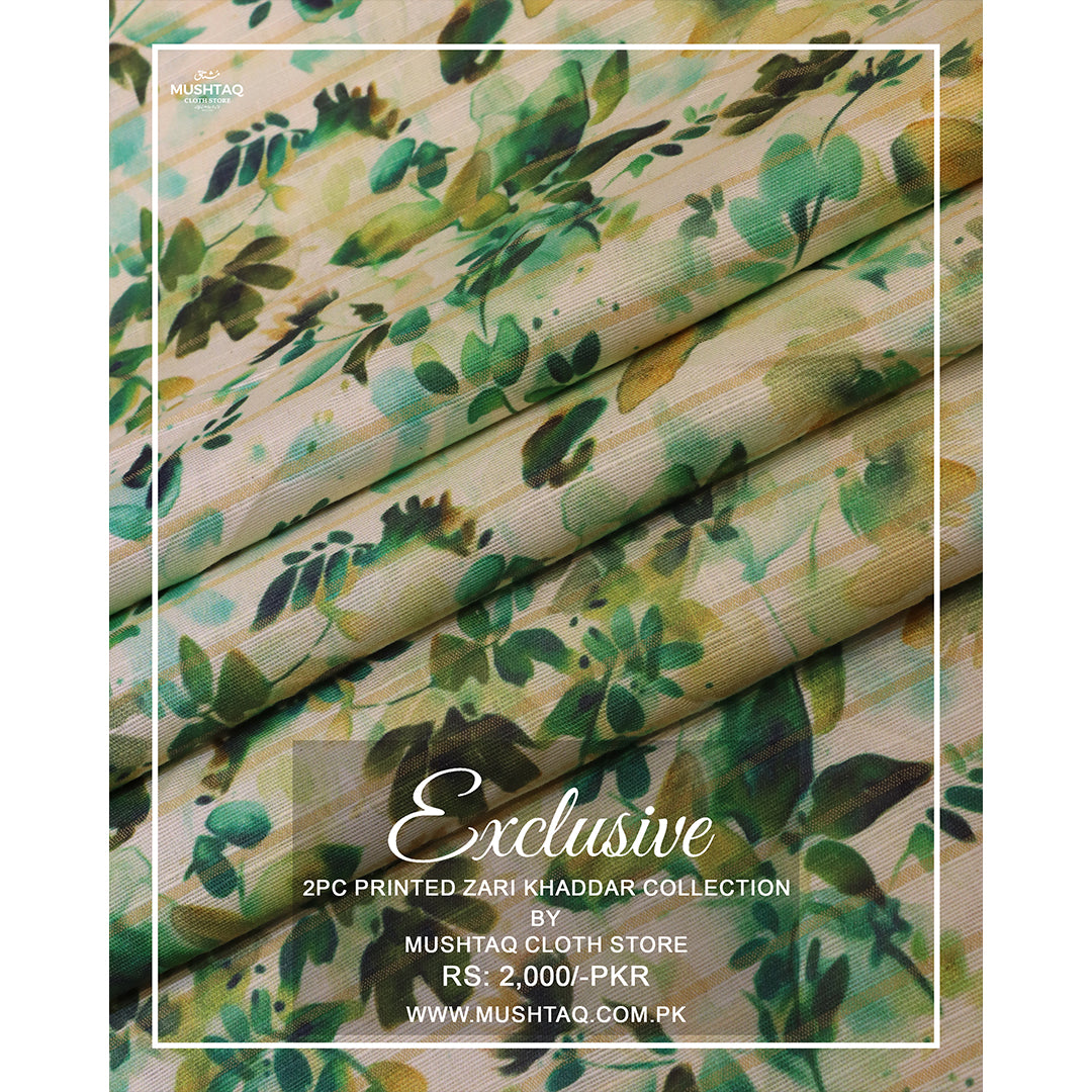 Exclusive 2Pcs Printed Zari Khadder Collection Design - 3