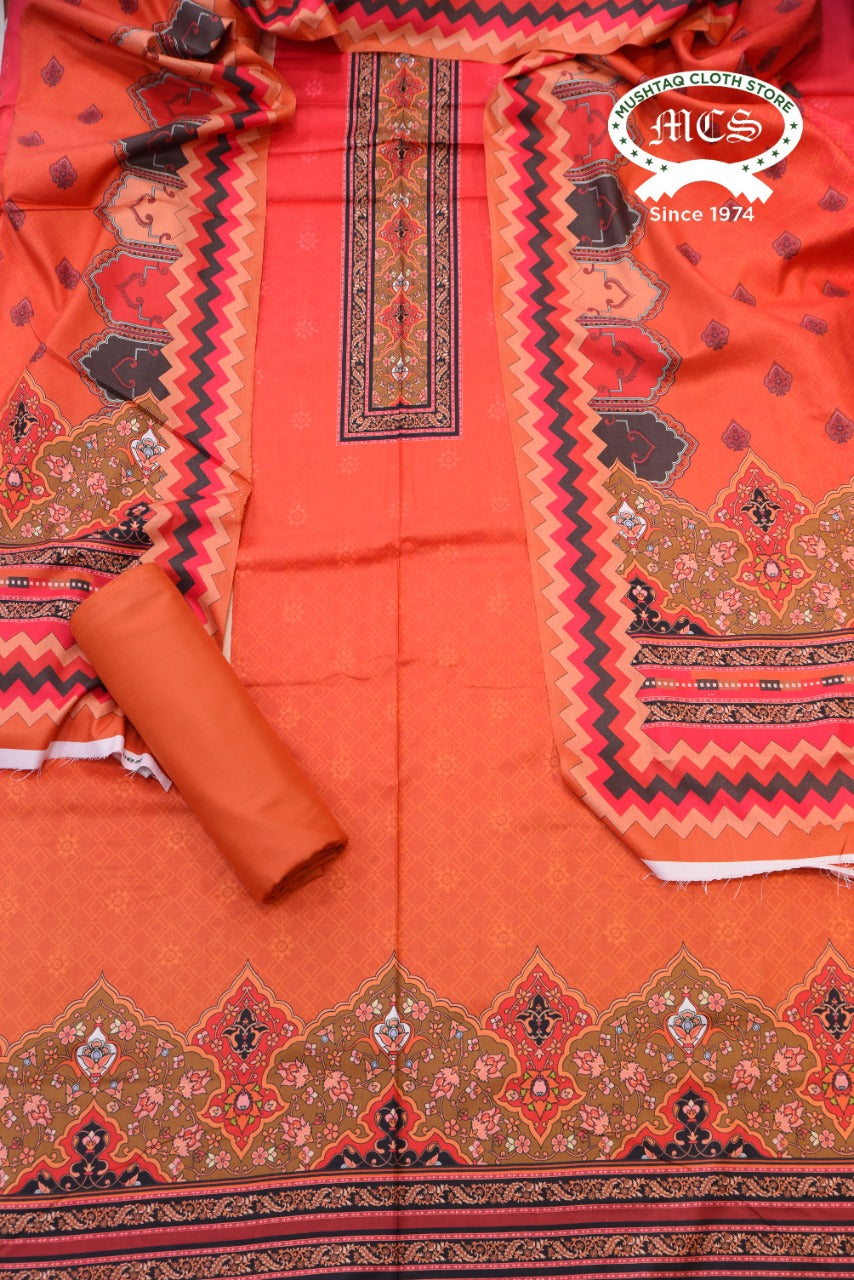 Bin Saeed Linen 3 Piece Unstitched - Dress 06